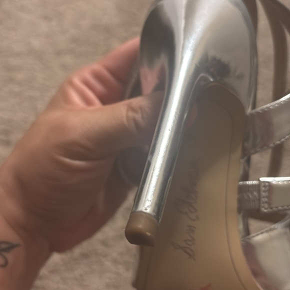 Silver Sam Edelman strappy heels 6 - Picture 8 of 14